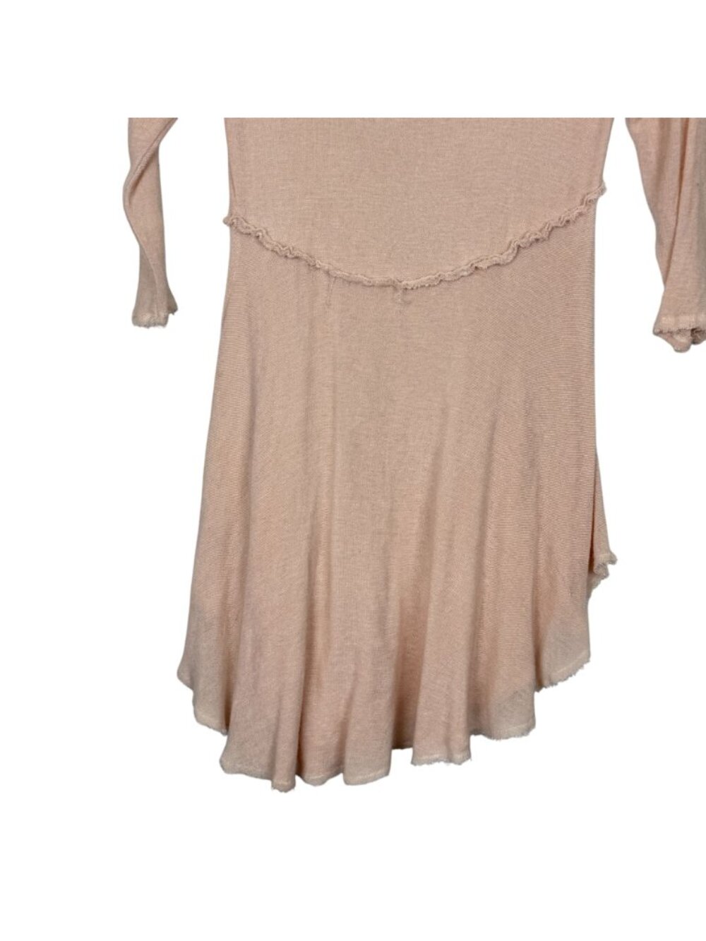 Intimately Free People Pink Tunic Top Scoop Neck Long Sleeve Medium Raw Hem Soft - Picture 7 of 10